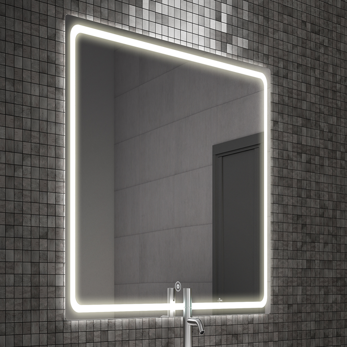 Meuble de salle de bain simple vasque - 2 tiroirs - BALEA et miroir Led VELDI - ciment (gris) - 60cm 6