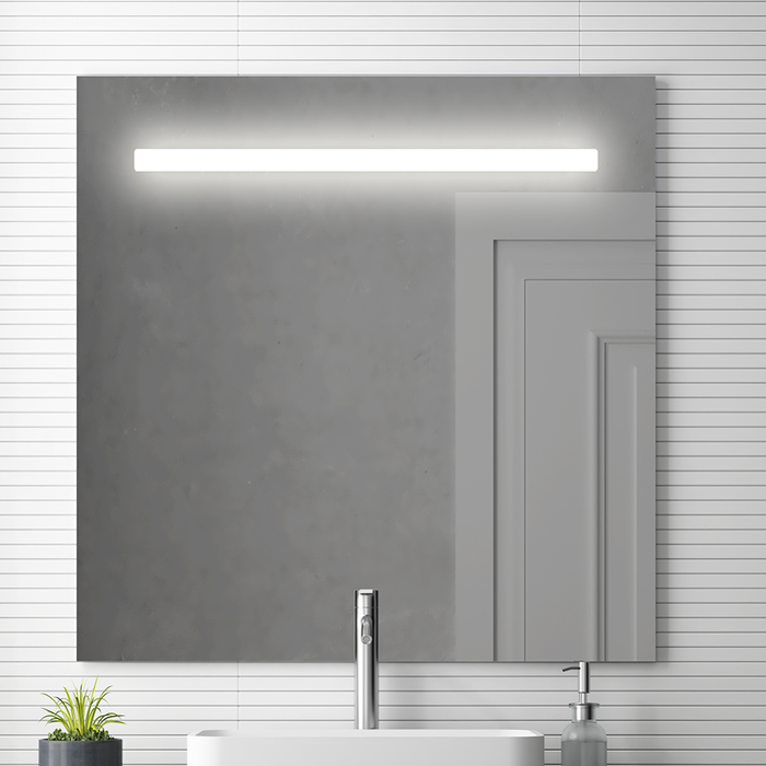 Meuble de salle de bain simple vasque - 2 tiroirs - BALEA et miroir Led STAM - hibernian (bois blanchi) - 100cm 7