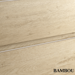 Meuble de salle de bain simple vasque - 3 tiroirs - PALMA et miroir Led STAM - bambou (chêne clair) - 80cm 5