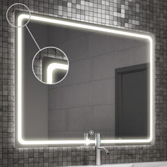 Meuble de salle de bain simple vasque - 3 tiroirs - PALMA et miroir Led VELDI - blanc - 60cm 4