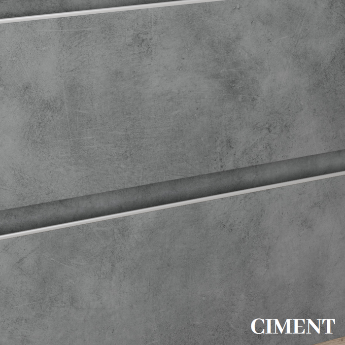 Meuble de salle de bain simple vasque - 3 tiroirs - TIRIS 3C et miroir Led STAM - ciment (gris) - 100cm 4