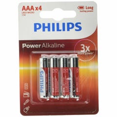 Pile alkaline philips aaa - lr03 1,5v (emballage 4 unit) ø10,5x44,5mm 2