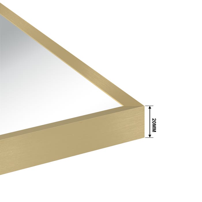 AICA Miroir d'or rectangulaire (mat) suspendu horizontalement et verticalement 70*50cm 2