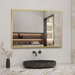 AICA Miroir d'or rectangulaire (mat) suspendu horizontalement et verticalement 80*60cm 0