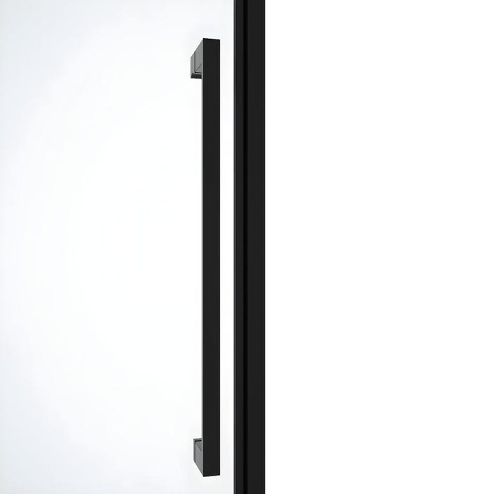 Porte de douche pivotante en métal noir mat au style industriel - 80 x 195 cm - TAMRI 3