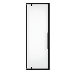 Porte de douche pivotante en métal noir mat au style industriel - 80 x 195 cm - TAMRI 1