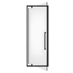 Porte de douche pivotante en métal noir mat au style industriel - 80 x 195 cm - TAMRI 2