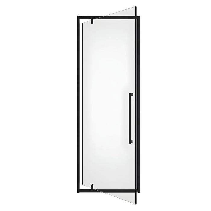 Porte de douche pivotante en métal noir mat au style industriel - 80 x 195 cm - TAMRI 5