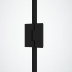 Paroi de douche fixe avec porte pivotante noir mat style industriel - 80 x 100 x 190 cm - PRINCETON 4