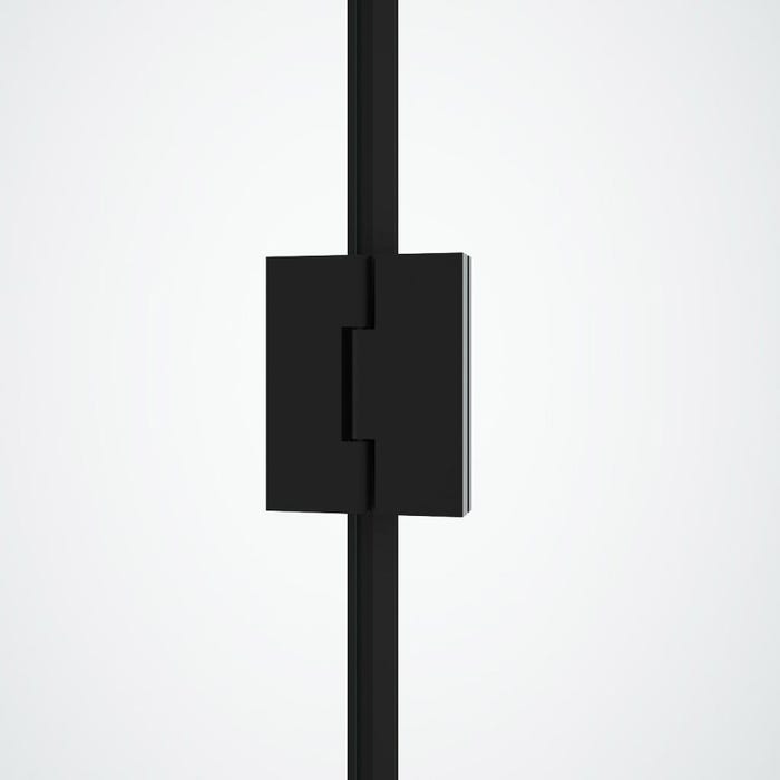Paroi de douche fixe avec porte pivotante noir mat style industriel - 80 x 100 x 190 cm - PRINCETON 4
