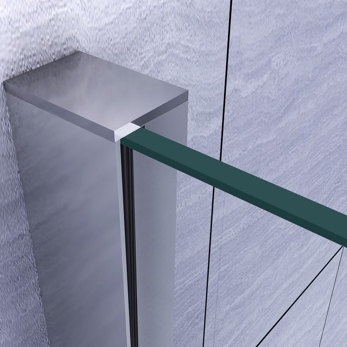 ATEMIS Cabine de douche d'angle H. 200 cm porte coulissante verre 8 mm transparent 85 x 115 cm 3