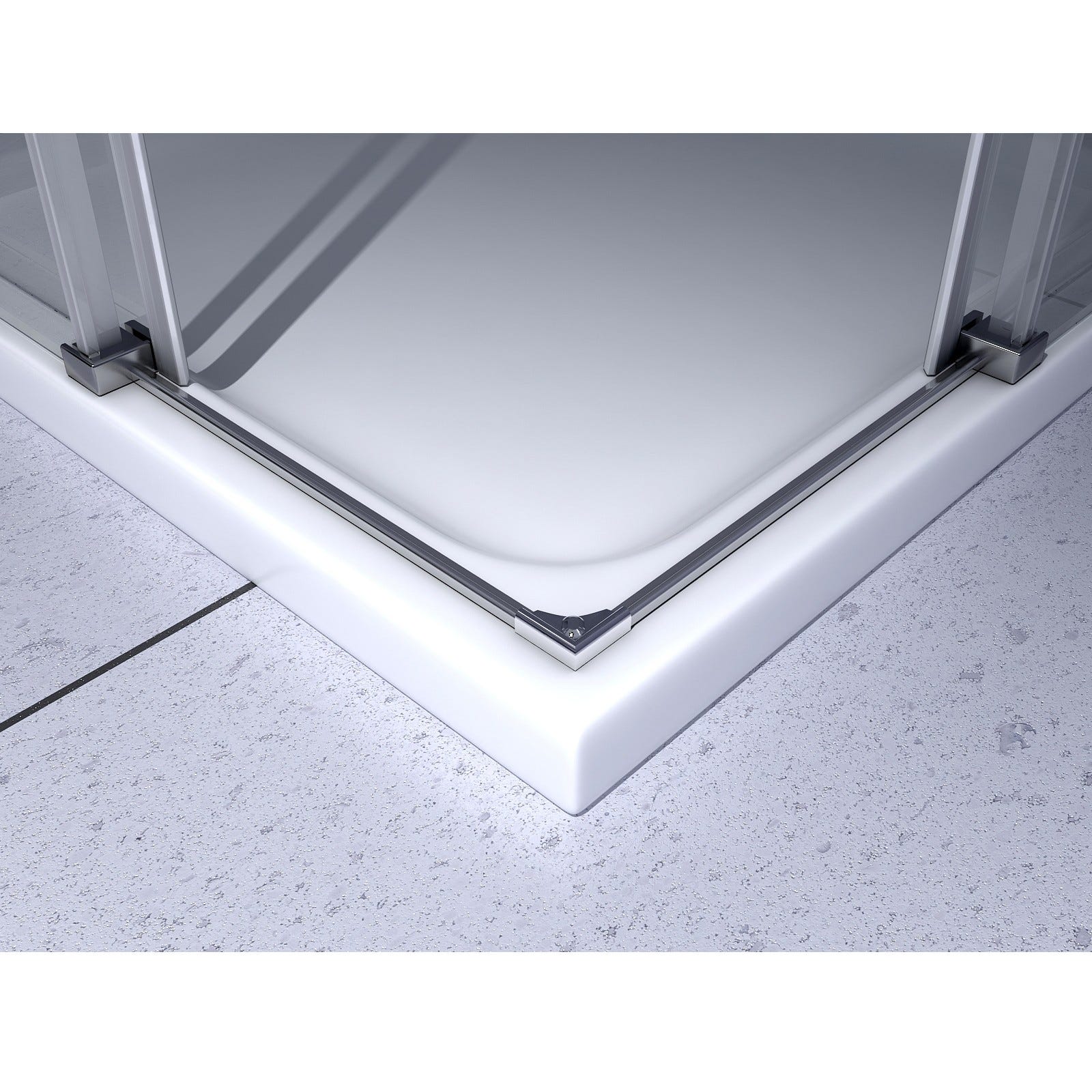 ATEMIS Cabine de douche d'angle H. 200 cm porte coulissante verre 8 mm transparent 80 x 100 cm 4