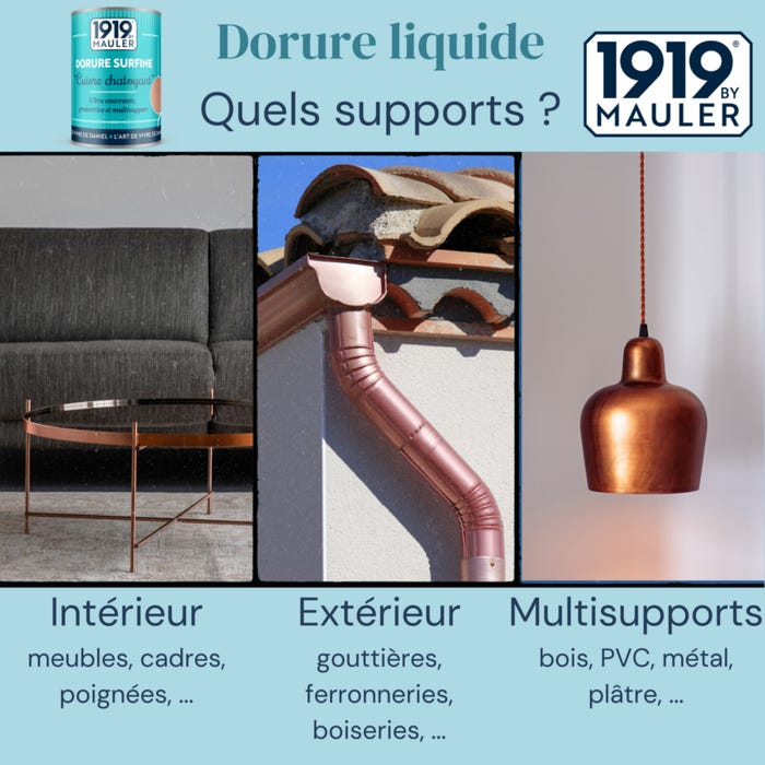 Peinture effet Cuivre 0.5L 1919 BY MAULER - pigment métallique véritable, multisupports 3