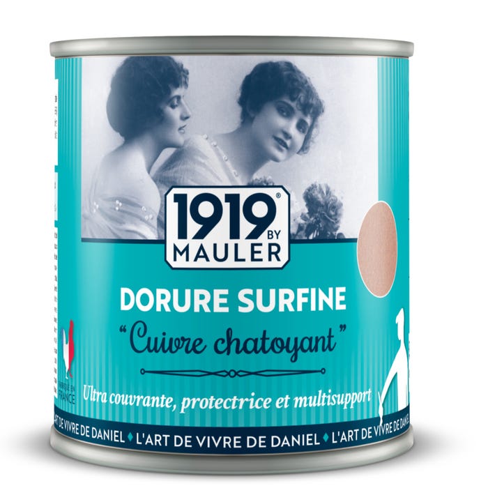 Peinture effet Cuivre 0.5L 1919 BY MAULER - pigment métallique véritable, multisupports 0