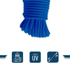 Sandow élastique Bleu 50 mètres - Qualité PRO TECPLAST 9SW - Tendeur pour bâche de diamètre 9 mm 2