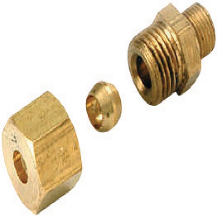 raccord union à compression - j500 - droit - mâle - diamètre 16 vers 20 x 27 - pour tube cuivre - comap 8500066 0