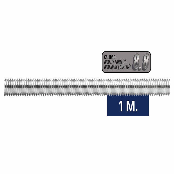 Tige filetée 8.8 - Zinguée M22 x 1000 - Boite de 5 0