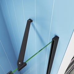 Barre de stabilisation 30cm pour douche à l'italienne, barre fixée d'angle en aluminium Noir Mat 0