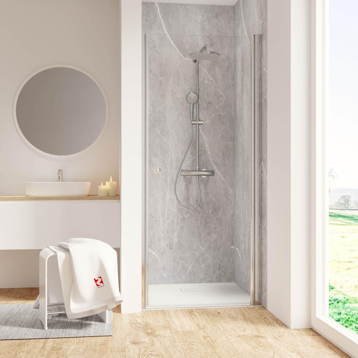 Schulte Panneau mural Pierre gris clair, revêtement pour douche et salle de bains, DécoDesign DÉCOR, 100 x 255 cm - 2,55m² 1