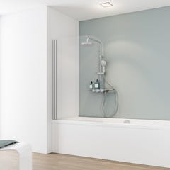 Schulte Panneau mural Gris argenté, revêtement pour douche et salle de bains, DécoDesign COULEUR, pack de 2 panneaux muraux 90 x 210 cm, 3,78m² 7