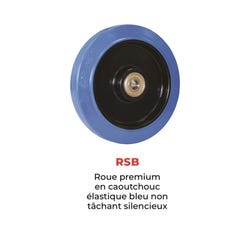 Diable acier HT250/PRIM2-RSB tablier télescopique premium 250kg roues caoutchouc élastique bleu Stockman 1