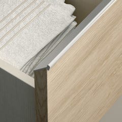 Ensemble meuble de salle de bain 120cm double vasque + colonne de rangement - BALEA - ciment (gris) 4