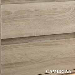 Ensemble meuble de salle de bain 120cm double vasque + colonne de rangement TIRIS - cambrian (chêne) 6