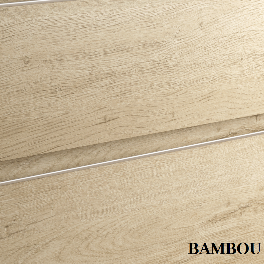 Ensemble meuble de salle de bain 70cm simple vasque + colonne de rangement PALMA - bambou (chêne clair) 6