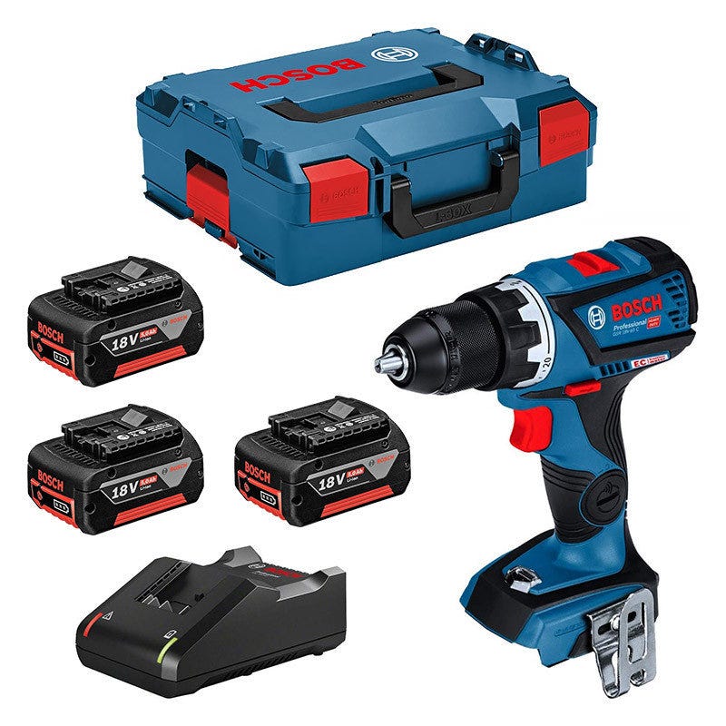 Perceuse visseuse BOSCH GSR 18V-60 C Professional 3 x 5,0 Ah + L-Boxx 0