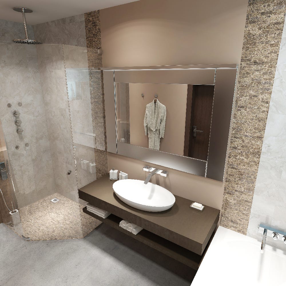 Receveur de douche à carreler ultra plat 120 x 120 cm x 22 mm 2