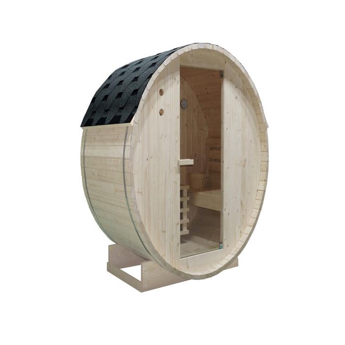 Sauna d'extérieur 2 places avec poêle 3,5KW - L185 x P120 x H190 cm - ISOKYRO 4