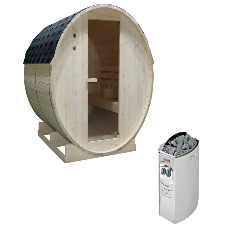 Sauna d'extérieur 6 places avec poêle 8KW - L185 x P220 x H190 cm - ISOKYRO 3