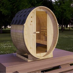 Sauna d'extérieur 4 places avec poêle 6KW - L185 x P180 x H190 cm - ISOKYRO 0