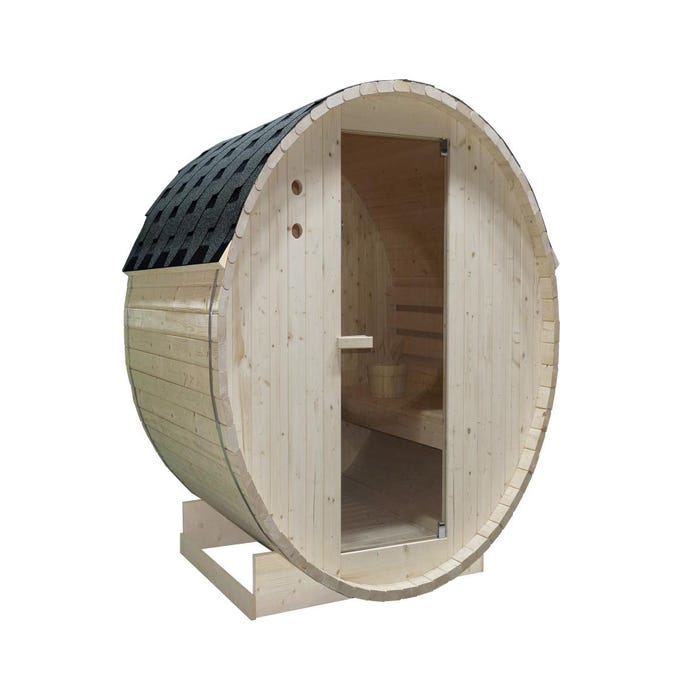 Sauna d'extérieur 4 places avec poêle 6KW - L185 x P180 x H190 cm - ISOKYRO 6