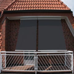 Store vertical 1,8 x 2,5 m enrouleur extérieur terrasse ou balcon - Armature Blanc laqué - Toile Gris anthracite 1