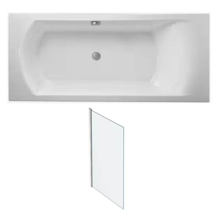 Pack baignoire droite 180 X 80 JACOB DELAFON Ove + pare bain chromé 5