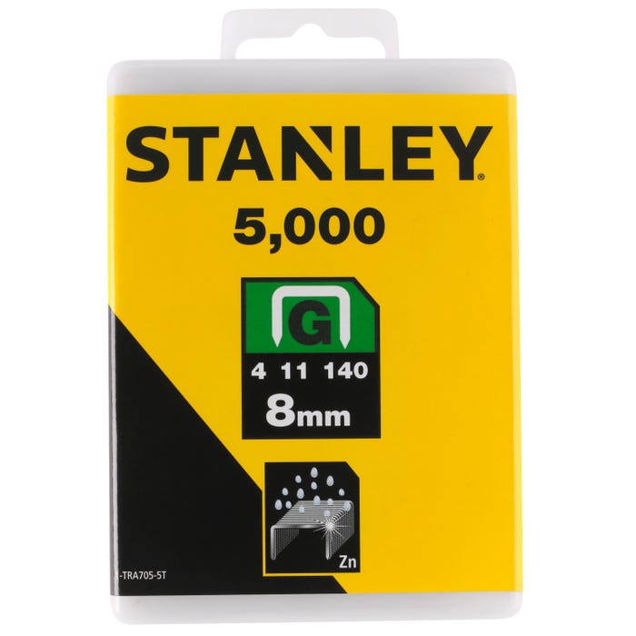 Agrafes 8 mm type G boîte de 5000 - STANLEY - 1-TRA705-5T 1