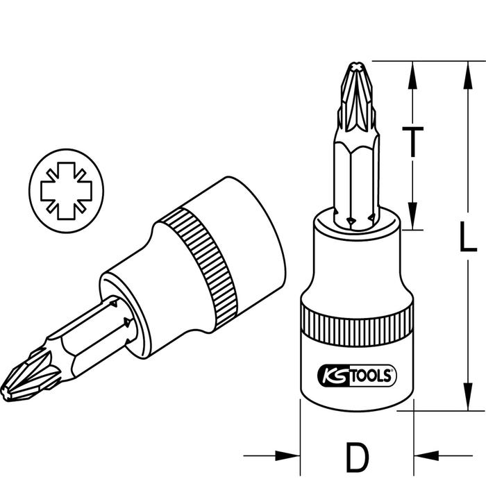 KSTOOLS - Douille tournevis ULTIMATE® 3/8", PZ1 - 922.3891 1