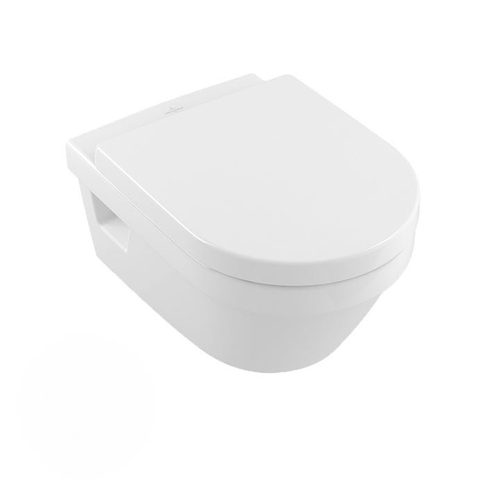 Pack WC Bati-support Geberit Autoportant Duofix + WC sans bride Villeroy & Boch + Abattant softclose + Plaque blanche 1
