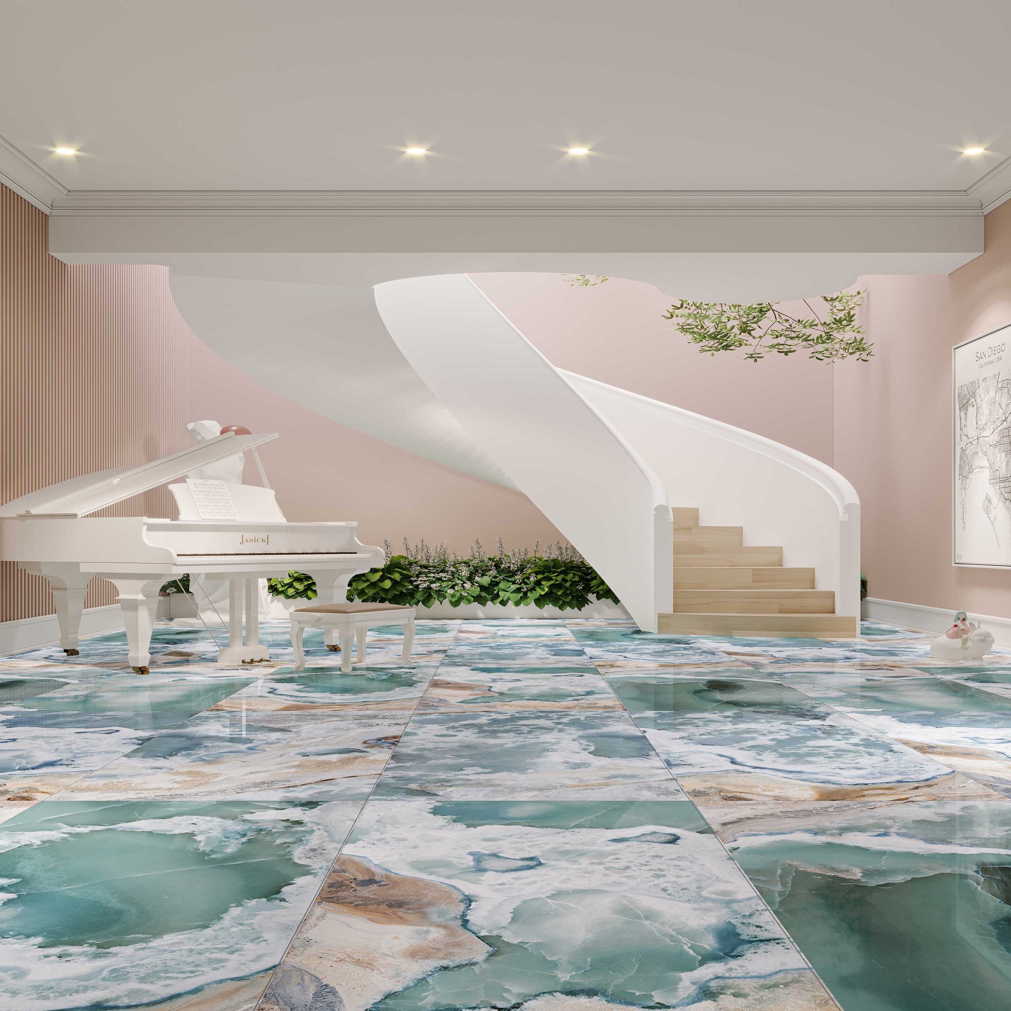Carrelage sol/mur effet marbre gris Marea l.120 x L.60 cm MAJORCA TIFFANY 2