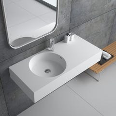 Lavabo rectangulaire suspendu Blanc mat - Uele 2