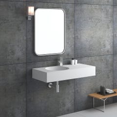 Lavabo rectangulaire suspendu Blanc mat - Uele 1