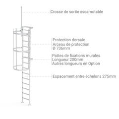 Echelle crinoline - Hauteur de bâtiment 8.00m - CS/SD-800 1