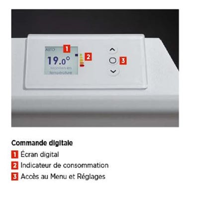 Radiateur électrique economique Tenerife horizontal blanc 750 w - Thermor