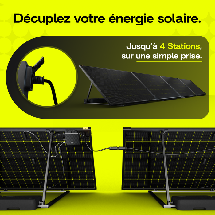 Sunology PLAY2 - Kit 4 panneaux solaires complet 1800W bifacial – 4 Stations solaire livrées totalement assemblées – Installation au sol ou au mur 5