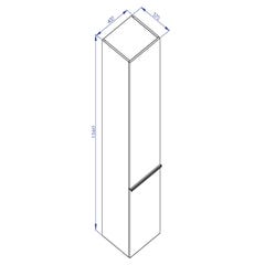 Meuble de salle de bain SANTIAGO 120 vasque à poser et colonne chêne et noir 4