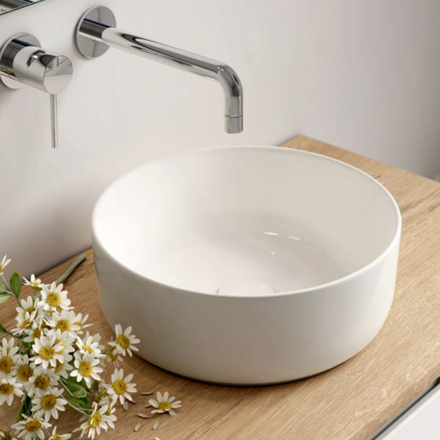 Meuble de salle de bain sans miroir avec vasque à poser ronde KING - Roble (chêne clair) - 120cm 4