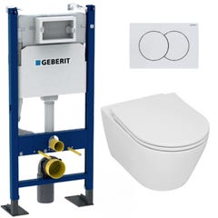 Pack WC Bati-support Geberit + pieds autoportant + WC sans bride Serel SP27 0