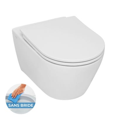 Geberit Pack WC Bâti-support + WC sans bride Serel SP26, fixations