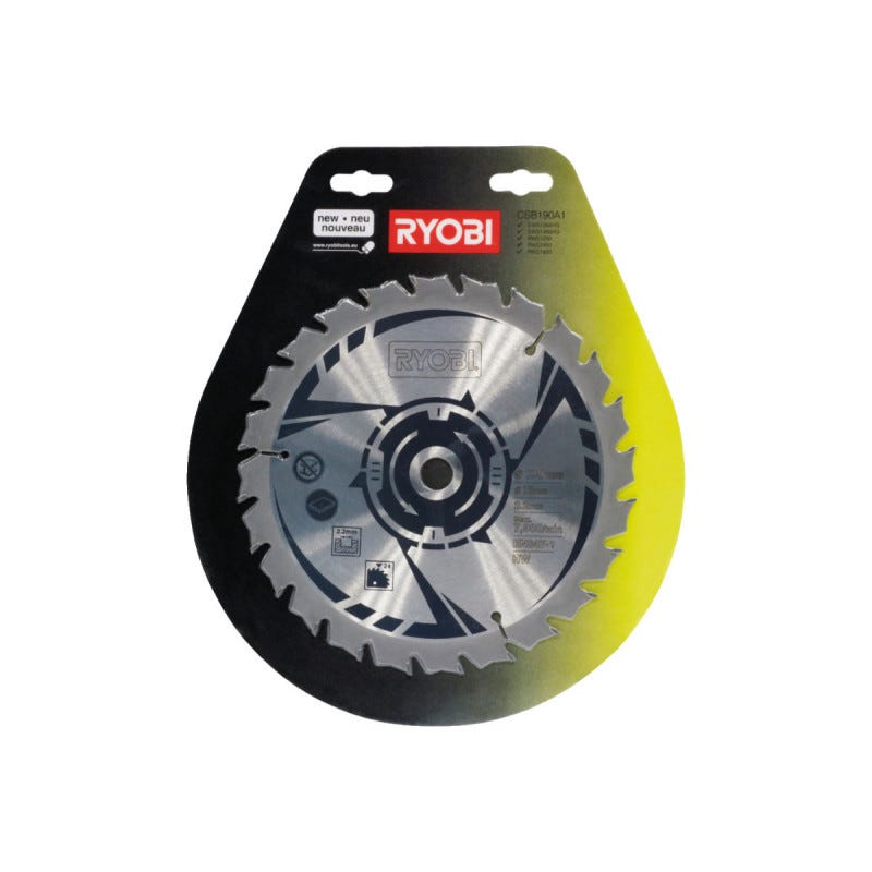 Pack RYOBI Scie circulaire RCS1400-G - 1400W - 66mm - lame CSB190A1 - 190mm - 24 dents 2